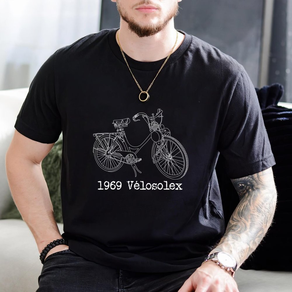 Solex Velo Moped Mobylette Motob Cane 1969 Retro Unisextee